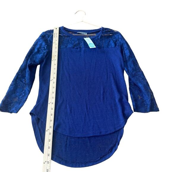 Brixton Ivy navy Blue long sleeve top with lace new with tag size small - Picture 3 of 6